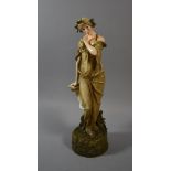 An Ernst Wahliss Turn Wien Porcelain Figure, "Poesie" Circa 1890-1900, 40cms High, Printed Crown