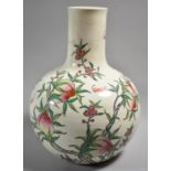 A Famille Rose Chinese c.1950/60's Vase with Peach and Bat Decoration