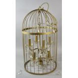 A Metal Wire Framed Parrot Cage, Housing Eight Branch Chandelier