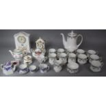 A Collection of Ceramics to include Aynsley Mantel Clock, Royal Albert Example, Paragon Part Tea and