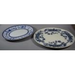 A Late 19th Century Blue and White Meat Plate By Brown, Westhead Moore, Manilla Pattern, Together