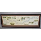 A Framed Fishermans Map of Salmon Pools on the River Tweed compiled by Nigel Houldsworth, 89cm Wide