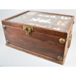 A Reproduction Arabic Sailors Chest with Perspex Top Having Faux Seashells, Starfish, Pebbles Etc,