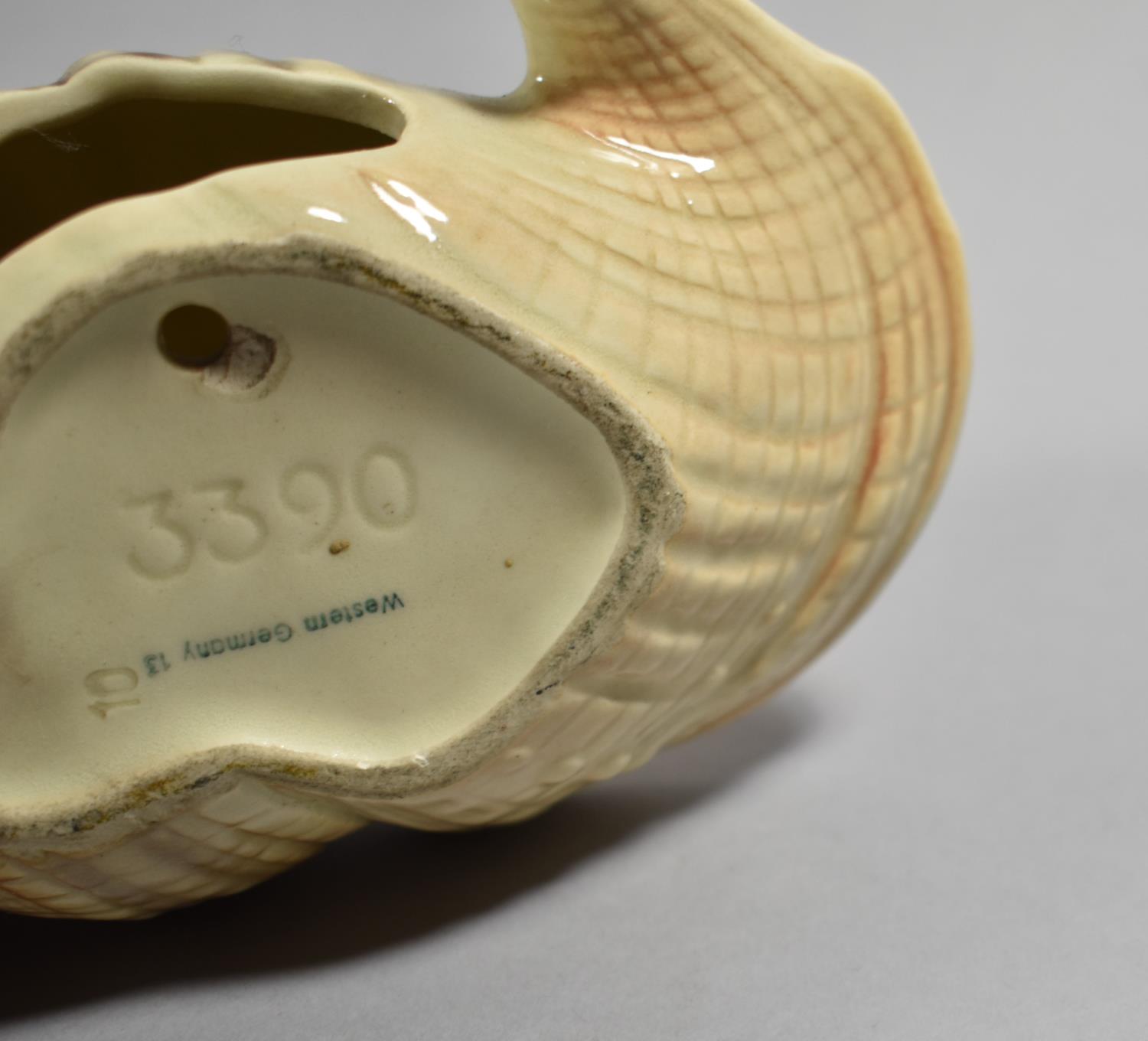 A West German Pottery Seashell Wall Pocket, Perfect Condition, 14cms Wide - Image 3 of 3