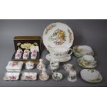 A Collection of Ceramics to Include Cased Set of Royal Derby Miniature Cups, Salt and Pepper