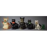 A Collection of Various Novelty Cat Teapots to include Examples by Woods and Son, Cat Ornament,