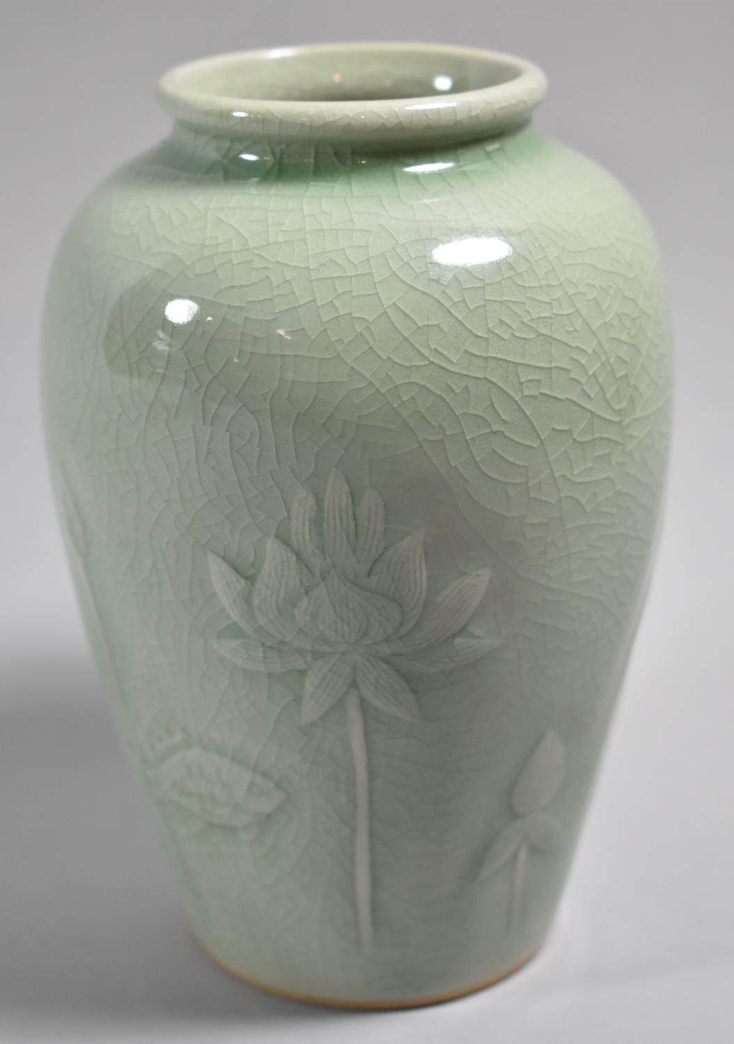 A Thai Celadon Crackle Glazed Vase, in Perfect Condition, 16.5cm high