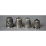 Four Silver Thimbles by Charles Horner, Chester