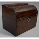 A Georgian Mahogany Domed Topped Decanter Box/Tantalus for Restoration, Containing Three Glass