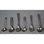 A Collection of Six Various Silver Hallmarked Condiment Spoons