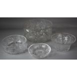 A Collection of Good Quality Cut Glass Bowls to Include Large Example, 26cms Diameter, Small