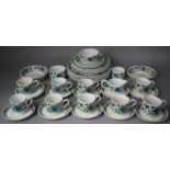 A Mid 20th Century Midwinter Pattern Breakfast Set to comprise Plates, Side Plates, Small Plates,