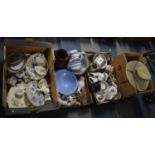Four Boxes of Ceramics, Plates, Bowls, Mugs, Hats Etc