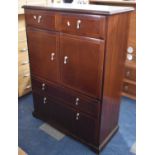 A Mid/Late 20th Century Storage Unit with Bottom Long Drawers, Central Cupboard and Two Top Drawers,