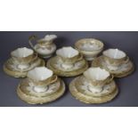 A Collection of Hammersley Gilt and Cream Decorated Tea Set to Comprise Five Cups, Five Saucers,