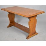An Oak Mid/Late 20th Century Rectangular Coffee Table with Stretcher Shelf, 87cms Wide