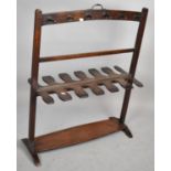 A Late 19th/Early 20th Century Mahogany Twelve Section Boot Rack, with Metal Carrying Handle,