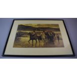 A Framed Military Print, The Passage of the Bidassoa by Wellingtons Army, 7th October 1813 by J P