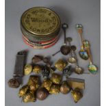 A Collection of Military Buttons to Include George V Examples, Crown Cap Badge, Trench Art