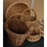 Four Pieces of Wickerware to include Three Baskets and and Bowl