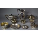 A Collection of Silver Plated Items to Include Four Piece Bachelors Tea Set, Coffee Pot, Teapot Etc