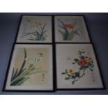 A Set of Four Oriental Prints of Flowers