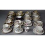 A Collection of Various 19th Century and Other Teacups and Saucers to include Yellow Batwing and