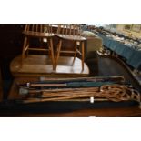 A Collection of Various Walking Sticks, Carpet Beater, Umbrellas, Ping Golf Club etc