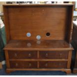 A Burr Walnut Veneered Television Stand with Pull Down Storage Drawers, 117cms Wide