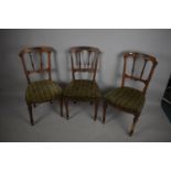 Three Late 19th/Early 20th Century Gothic Style Dining Chairs with Spindles and Pierced Backs