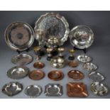 A Collection of Various Presentation Metalware to include Salvers, Chargers, Ashtray, Trophies Etc