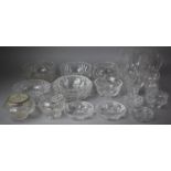 A Collection of Various Cut Glass to Include Jugs, Bowls, Rose Bowls Etc