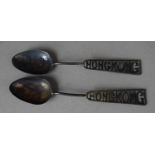 Two White Metal Early/Mid 20th Century Coffee Spoons with Pierced Handles, Hong Kong