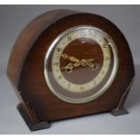 An Art Deco Enfield Eight Day Movement Oak Cased Mantel Clock, in Need of Attention, 26cms Wide