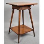 A Late 19th/Early 20th Century Oak Square Topped Occasional Table of Tapered Proportions, Top