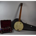 A Boxed American Thelma Clarinet, Boxed Banjo and Miniature Cased Clarinet