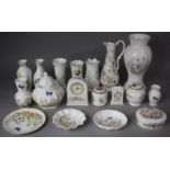 A Collection of Various Aynsley Ceramics to Inlcude Vases, Lidded Boxes, Jar, Mantel Clock Etc