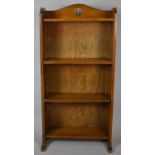 An Early/ Mid 20th Century Oak Display Shelf with Pierced Cornice, Four Shelves, 59cms Wide