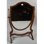 A 19th Century Shield Shaped Dressing Table Mirror on Cheval Supports