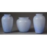 A Collection of Three Royal Brierley Opaque Glass Vases, Tallest 16cms High