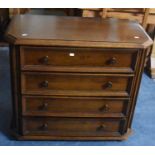 An Oak Four Drawer Chest with Chamfered Edges, 85cms Wide x 77cms High