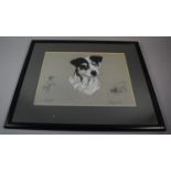 A Framed Charcoal and Pencil Drawing of Jack Russell, Signed and Dated '92, 58cms Wide