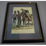 A Framed Military Print, 3rd Hussars, 31.5cms Wide