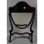 A 19th Century Shield Shaped Mahogany Dressing Table Mirror, 57.5cms High