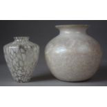 Two Pieces of Royal Brierley Glassware to Include Large Iridescent and Opaque Squat Vase and a