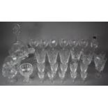 A Collection of Good Quality Cut Glassware to Include Drinking Glasses, Brandy Balloons, Wines,