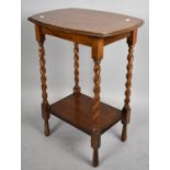 An Oak Occasional Table with Barley Twist Supports and Stretcher Shelf, 72cms High