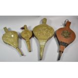 A Collection of Four Various Brass Mounted Bellows