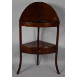 A 19th Century Mahogany Corner Wash Stand with String Inlaid Decoration, 104cms High