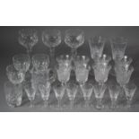 A Collection of Various Stuart Drinking Glasses to include Hock Wines, Sherries, Liqueurs, Jug Etc